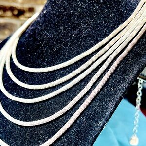 Vintage Ralph Lauren 5 strand silver cable necklace